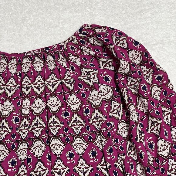 Rose & Rhyme Shirt Womens 1X Peasant Floral Pink - Picture 13 of 16